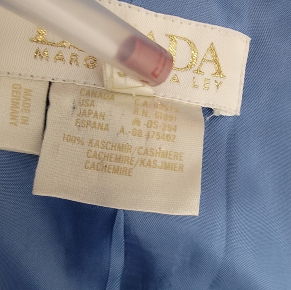 Escada Blazer Sz 36 Blue Gray 100% Cashmere Windowpane Tailored Jacket US 6 - Picture 5 of 6